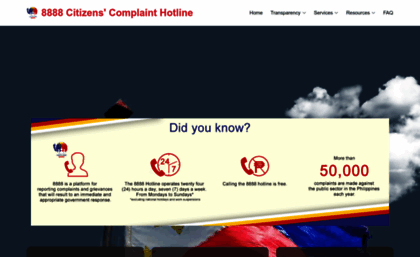 8888.gov.ph website. 8888 Citizens' Complaint Hotline.