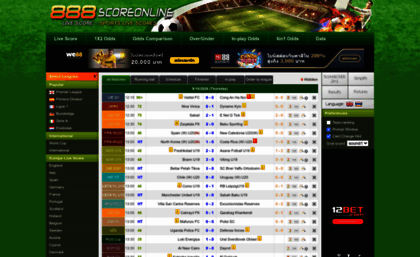 888scoreonline.net website. Live Score, Soccer Live Scores, Football ...