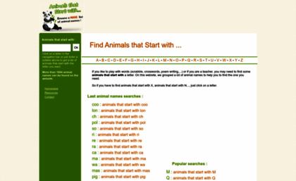 animalsthatstartwith.net