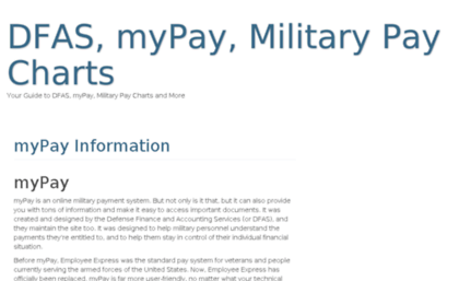 Mypay Dfas Pay Chart