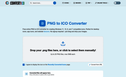 Convertico.com website. PNG to ICO Converter - Free Online Icon Maker ...