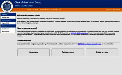 Core duvalclerk com website CORE Clerk Online Resource ePortal