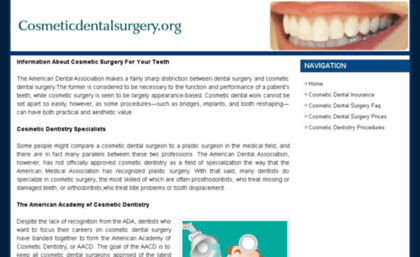 cosmeticdentalsurgery.org