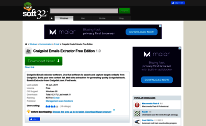 craigslist-emails-extractor-free-edition.soft32.com