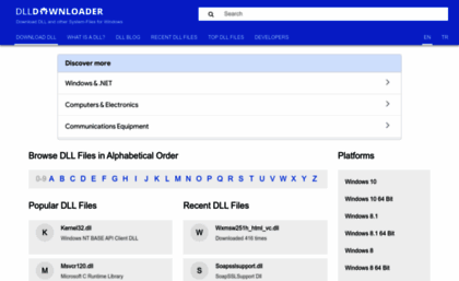 Dlldownloader.com website. Download DLL for Windows 32 Bit and Windows ...
