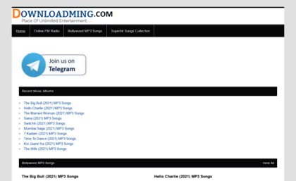 Downloadming.com website. DOWNLOAD MING Latest & Classic Bollywood MP3 ...