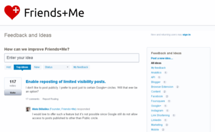 friendsplusme.uservoice.com