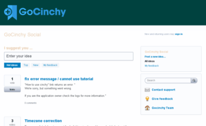 gocinchy.uservoice.com