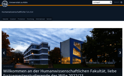 Hf.uni-koeln.de website. Humanwissenschaftliche Fakultät :: Universität zu  Köln.