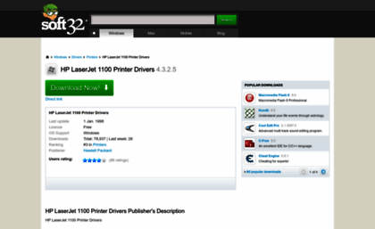 hp-laserjet-1100-printer-drivers.soft32.com