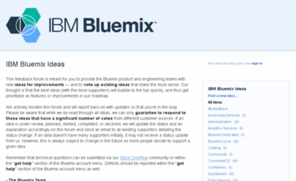 ibm-bluemix.uservoice.com