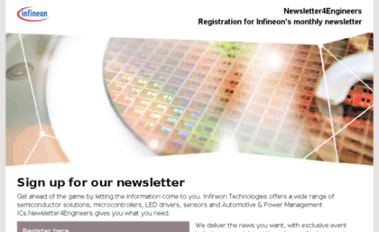 Infineon Designlink Com Website Infineon Newsletter4engineers Registration For Infineon S Monthly Newsletter
