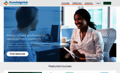 Knowledgehub.health.gov.za website. My Knowledge Hub dashboard Welcome ...