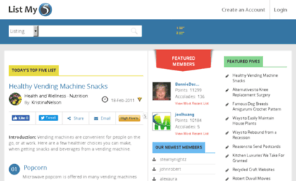listmyfive.com
