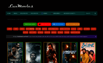 Luxmovies.co.in website. LuxMovies - Download Bollywood & South Hindi