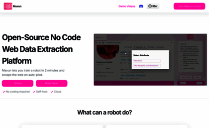 Maxun-website.vercel.app website. Maxun | Open-Source No-Code Web Data ...