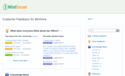 mintvine.uservoice.com