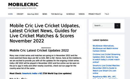 Mobilecric.online website. Watch WebCric Live Cricket streaming