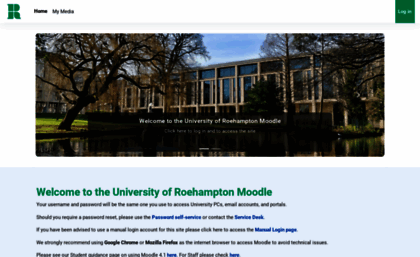 Moodle.roehampton.ac.uk website. University of Roehampton ...