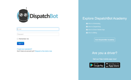 Nemtsolutions.dispatchbot.com website. Please Login | DispatchBot.