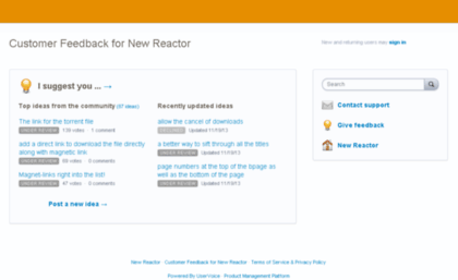 newreactor.uservoice.com