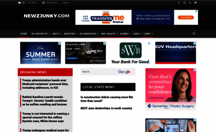 Newzjunky website. Newzjunky Northern New York's 24/7 News Site.