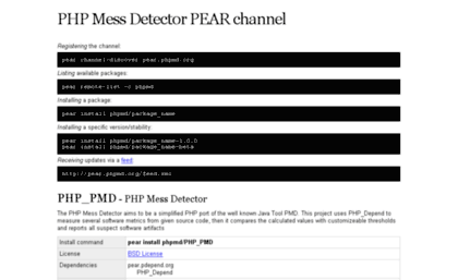 pear.phpmd.org