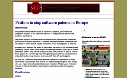 petition.stopsoftwarepatents.eu