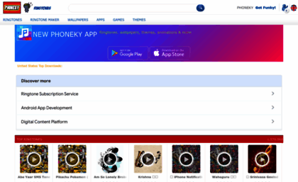 Phoneky.com website. PHONEKY - Free Apps, Games, Ringtones, HD ...
