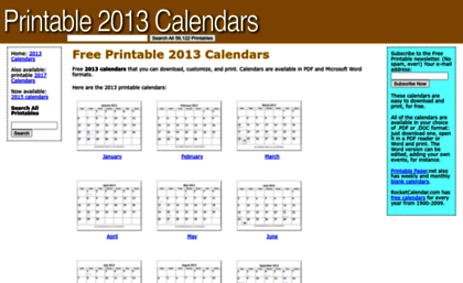 printable2013calendars.com
