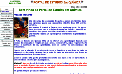 Profpc.com.br website. PORTAL DE ESTUDOS EM QUÍMICA.