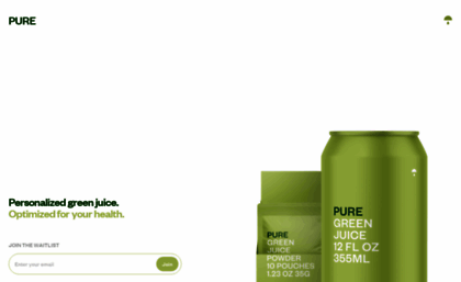 Pure.com website. PURE.