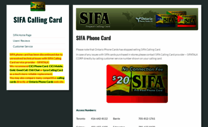 sifacallingcard.com