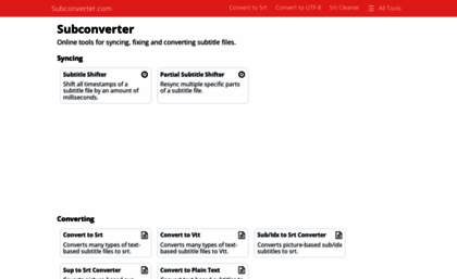 Subconverter.com website. Subconverter - 100% Free Online Tools for ...