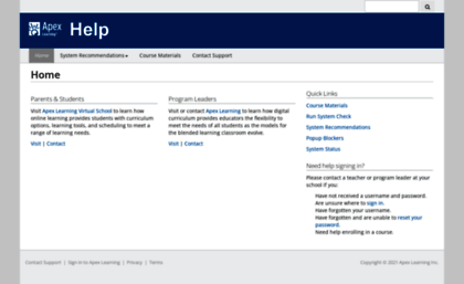 support.apexlearning.com