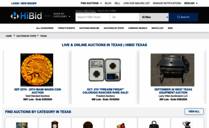 Texas.hibid.com Website. Live & Online Auctions In Texas | Hibid Texas.