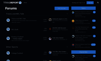 Titansreport.com website. Forums - Titans Report Message Board.