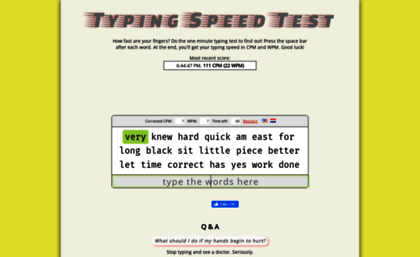how fast do you type wpm test