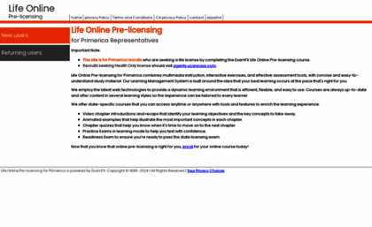 Ucanpass.com website. UCanPass Online Prelicensing for Primerica.