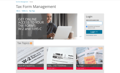 W2express.com website. Home - Tax Form Management.