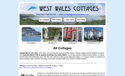 Westwales Cottages Com Website New Quay West Wales Holiday Cottages