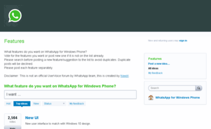 whatsappwp.uservoice.com