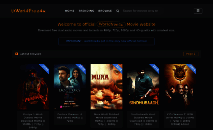 Worldfree4u promo website WorldFree4u The Official Home of