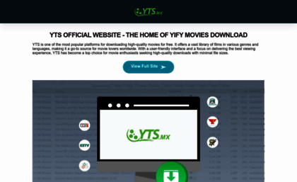 Yts-mx.io website. YTS Official Website - The Home of YIFY Movies Download.